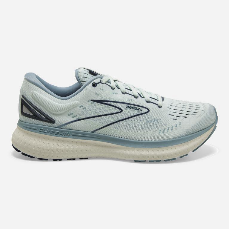 Brooks Glycerin 19 NZ - Women's Road Running Shoes - Mint Aqua Glass/Whisper White/Navy (72085-FSGN)